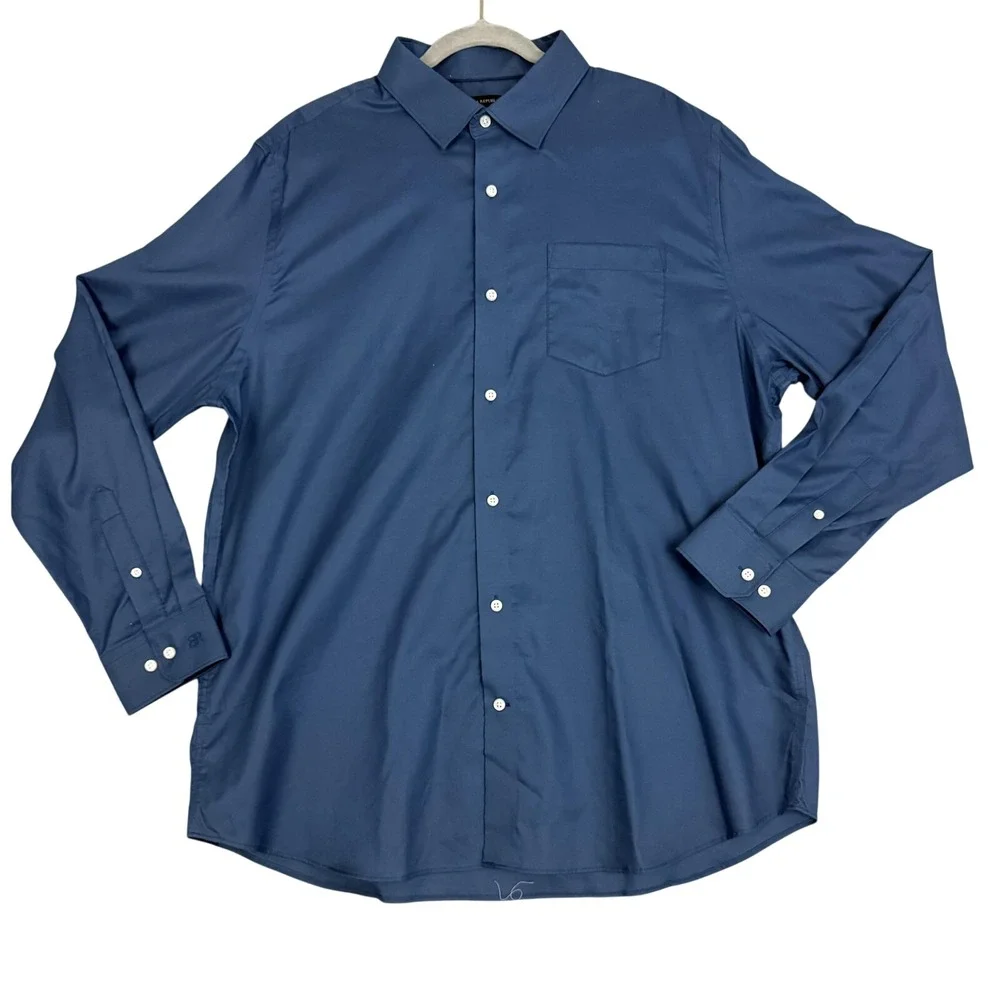 Banana Republic Button Down Mens XXL Blue Long Sleeve Cotton‎ Casual Pocket